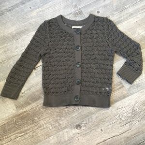 Knit Cardigan w/buttons Slight cropped 3/4 sleeve